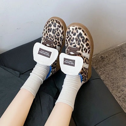 Brand Hot Fashion Leopard Shoes Women's Sneakers 2024 Trend Platform Skateboard Sneakers Woman Luxury Shoes zapatillas de mujer