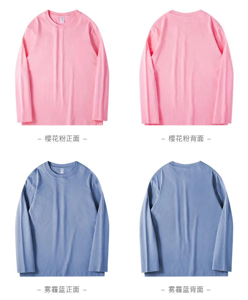 Bornladies 2023 Women's Spring Autumn 100% Cotton T-shirt Bottoming Basic Fashionable Solid Lady Long Sleeve Loose Tops Shirts