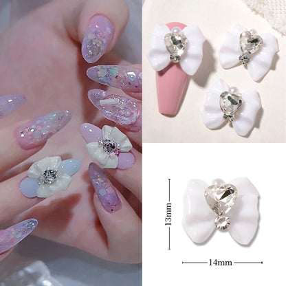 Acrylic Butterfly Crystal Glass Shiny Nail Parts Alloy Rhinestone Nail Charms For Nail Art Decoration Accessories Design