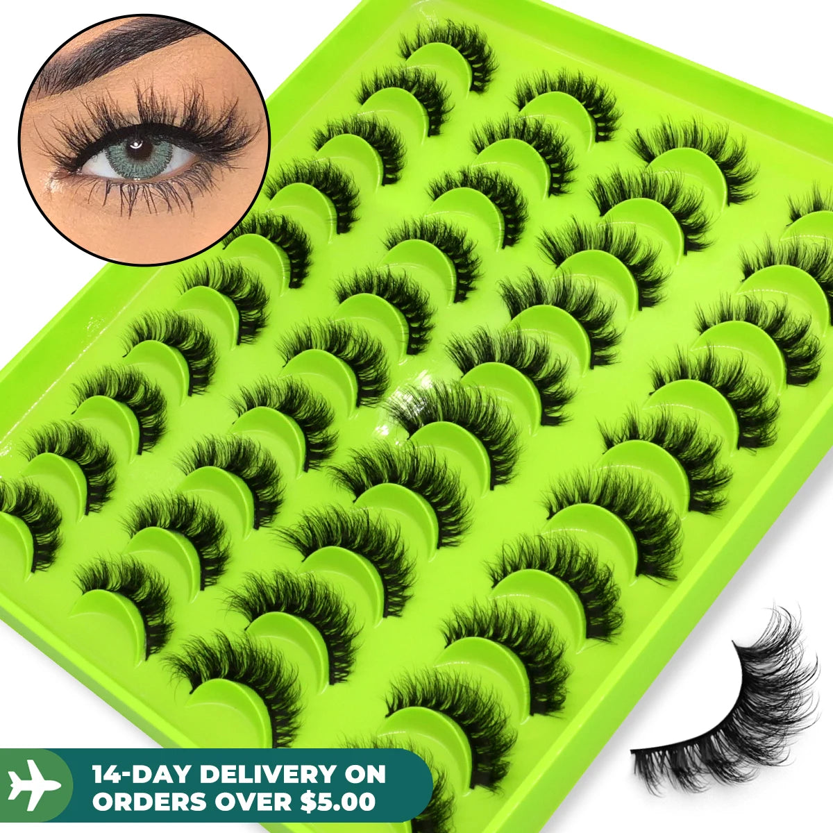 GROINNEYA lashes 3D Faux Mink Lashes Natural False Eyelashes Dramatic Fluffy Soft Volume Lashes Eyelash Extension Makeup