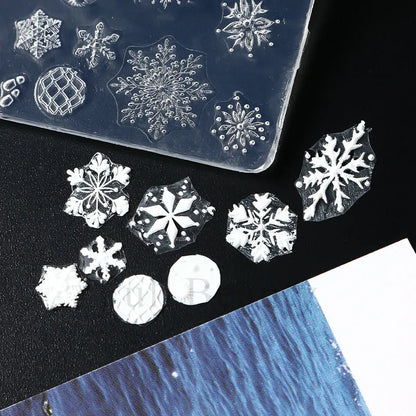 1PC 3D Silicone Snowflake Nail Carving Mold Flower Lace Mould Stamping Plate Nails Stencils DIY Manicure Accessory Tools LAG-212