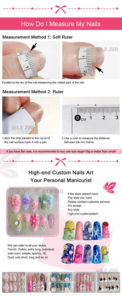 Handmade French XXL Stiletto Long Square Fake Nails Ab Full Diamond 3D Butterfly Flower Zebra Stripe Press On Nails Woman Gift