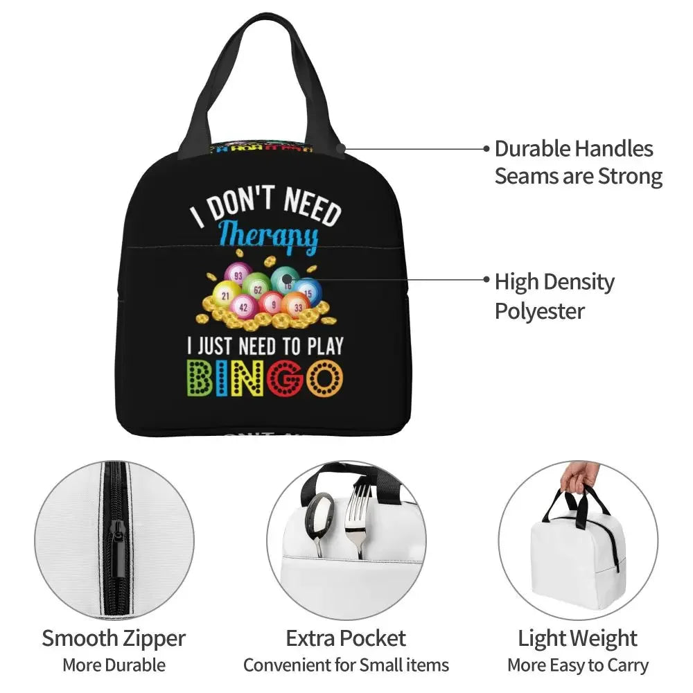 Hot Game Bingo Lunch Bag Leakproof Cooler Thermal Insulated Lunch Box For Women Kids School Beach Camping Travel Food Tote Bags