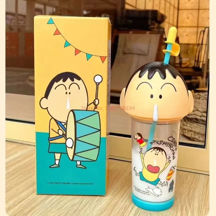 2024 New Crayon Shin Chan Straw Cup Tritan Material Phooey Kawaii Cup Quality Food Grade Convenient Leak Proof Kid Birthday Gift