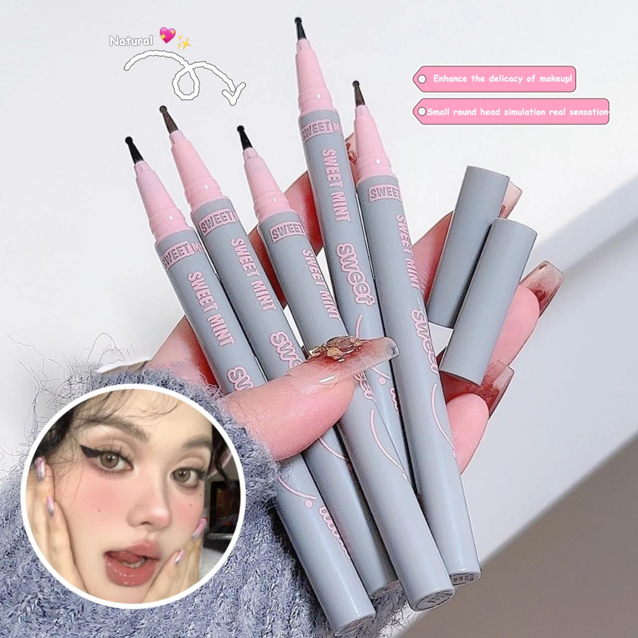 Natural Lifelike Fake Freckle Makeup Pen Liquid Lightweight Round Head Fake Spot Pen long Lasting Waterproof Face Dot Mole Pen