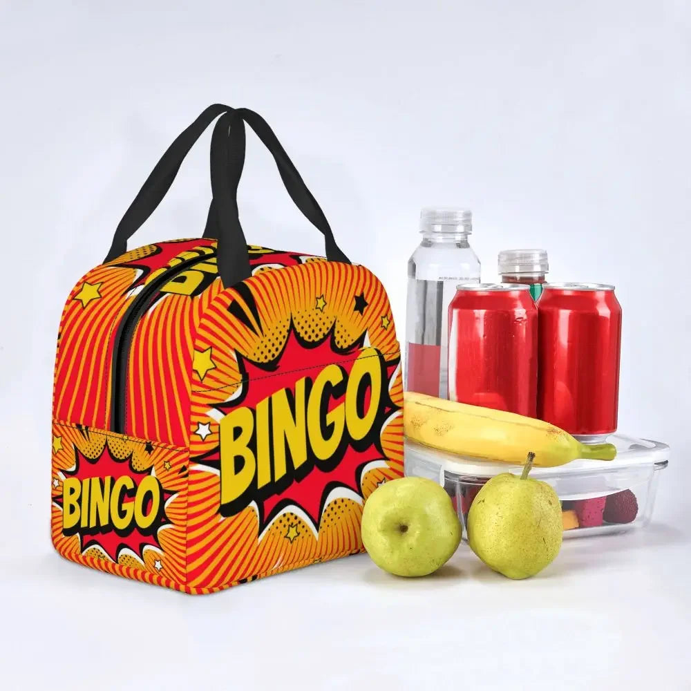 Hot Game Bingo Lunch Bag Leakproof Cooler Thermal Insulated Lunch Box For Women Kids School Beach Camping Travel Food Tote Bags