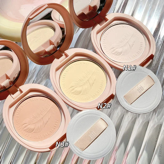 Face Powder Oil-control 24 Hours Long Lasting Waterproof Matte Pressed Powder Poreless Concealer Makeup Setting Compact Powder