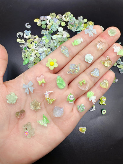 20pcs Mixed Shape Nail Art Charms Cute Bear Ribbon Flower Love Resin 3D Rhinestones Nail Decorat DIY Korean Manicure Accessories