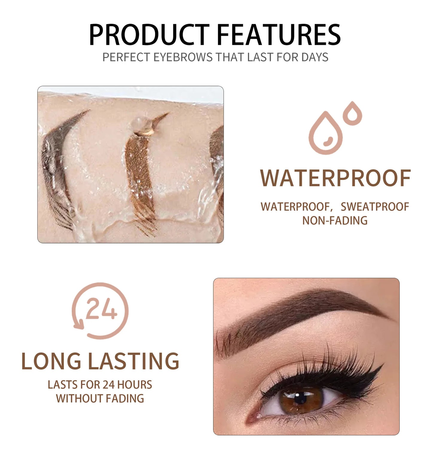 8 Color Liquid Eyebrow Cream Gel Waterproof Not easy to smudge Dyeing Eyebrow Tattoo Tint Double Head With Eyebrow Mascara Brush