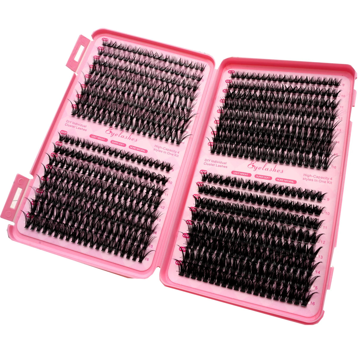 640pcs 30D/40D/50D/60D Individual Lashes Book Clusters Extensions False Eyelash DIY at Home Cluster Eyelash Extensions Makeup