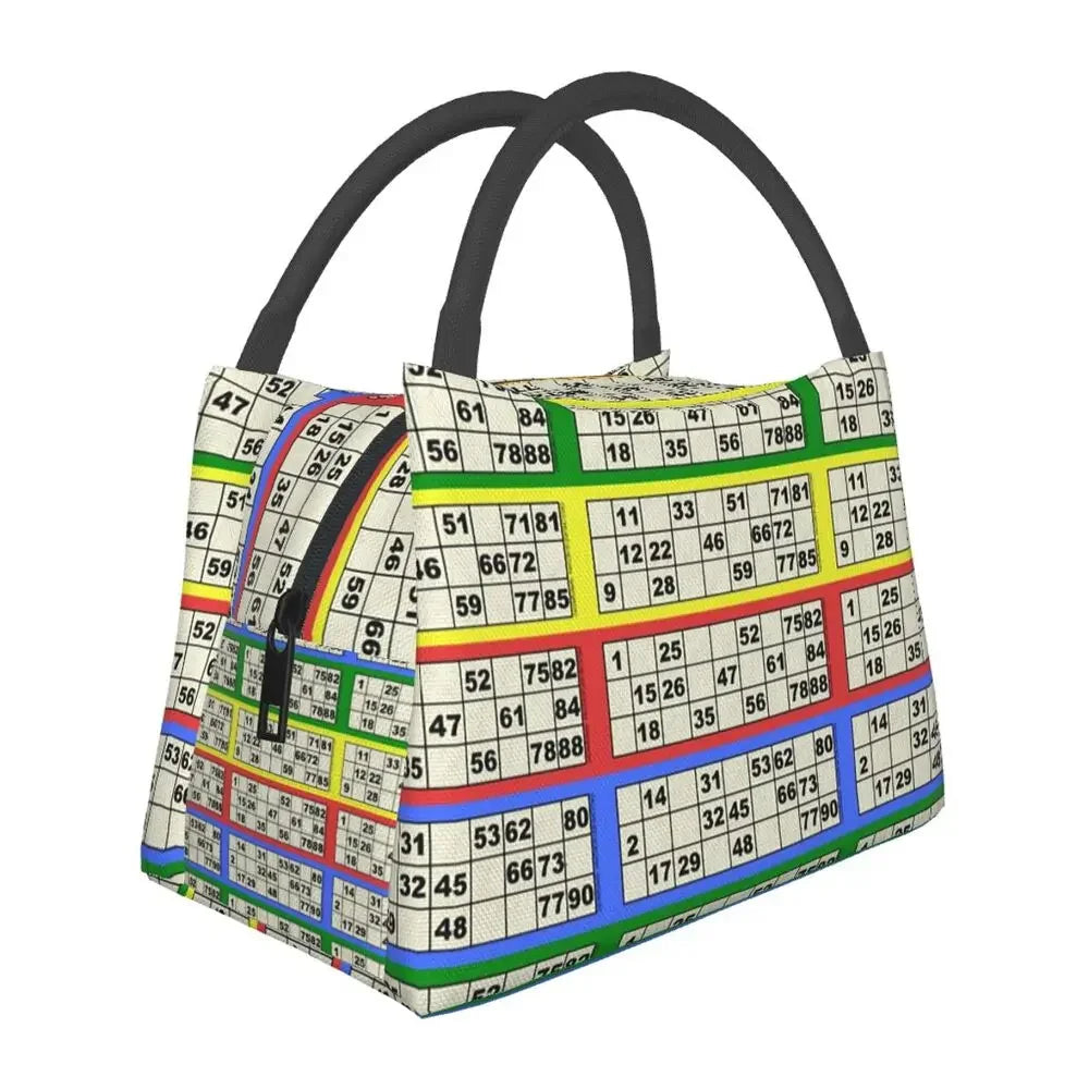 I Love Bingo Game Insulated Lunch Bags for School Office Waterproof Cooler Thermal Lunch Box Women lunchbag