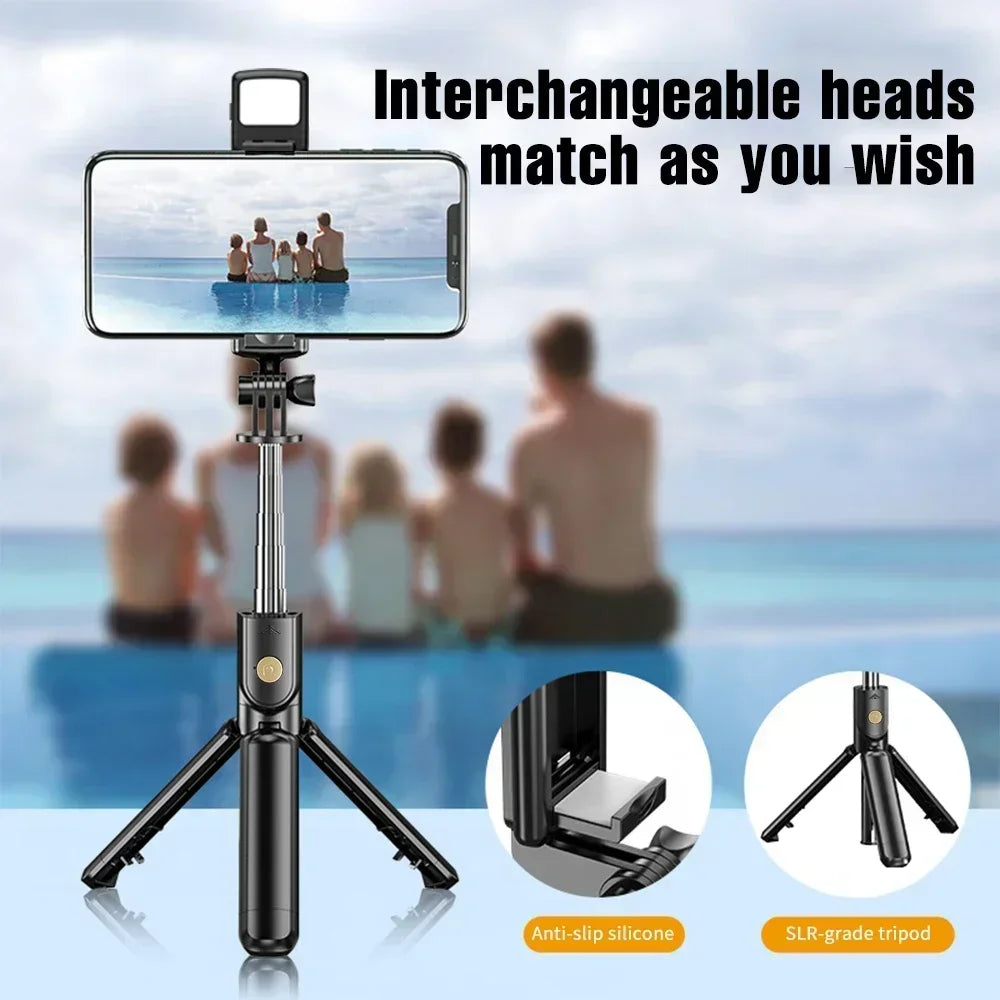 Wireless Selfie Stick Tripod Stand with Detachable Remote for iPhone Mobile Phone Tiktok Live Streaming