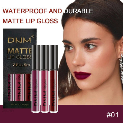 New 3pcs/set Liquid Lipstick Waterproof Long Lasting Cosmetic Black Blue Purple Green Matte Lip Gloss Nude Lip Tint Stain Makeup