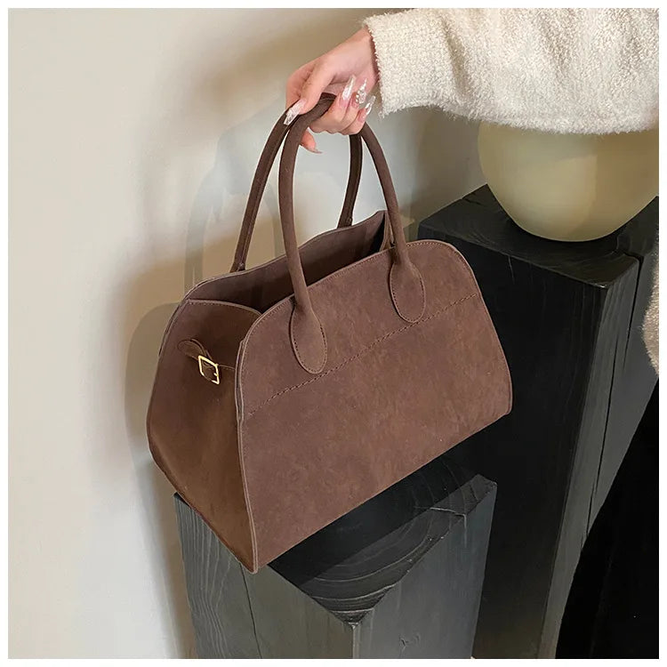 Ladies' Top-handle Bag High-end Feel Niche Design Large Capacity Vintage Commute Handbag For Autumn/winter Season