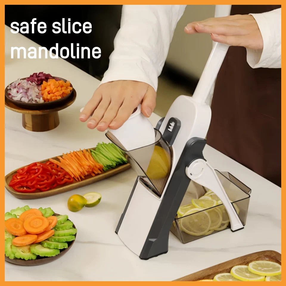 5 In 1 Multifunction Safe Vegetable Chopper Safe Adjustable Foldable Upgrade Potato Fries Cutter Kitchen Chopper Kitchen Gadgets