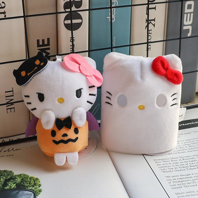 Hellokitty Halloween Doll Cinnamoroll Kuromi Kawaii Ghost Plush Toy Key Pendant Bag Accessories Birthday Gifts Halloween Toys