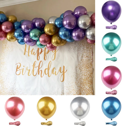 10inch Metallic Balloon 10/20/30/50pcs Latex Ballons Happy Birthday Decoration Wedding Christmas Party Supply Globos Baby Shower