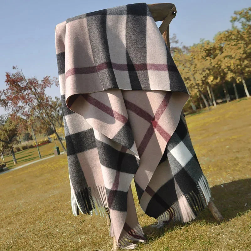 190*70cm Winter Scarf Women Classic Lattice Pashmina Scarf Soft Female Cashmere Scarves Shawls Wraps Handkerchief towel 2024