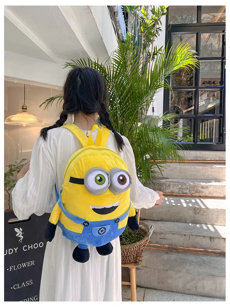 New Cartoon Anime Plush Backpack Minions Doll Large Size School Bag Large Capacity Student Cartoon Backpack