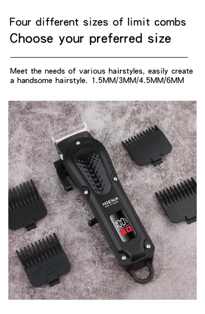 Hiena HYN-212 Electric Hair Clipper UBS Rechargeable Cordless Beard Trimmer Men Powerful Electric Hair Clipper Trimming Tool