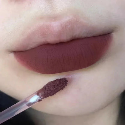 Retro Red Brown Tone Lipstick Mousse Matte Lip Mud Velvet Lip Glaze Non-Stick Cup Lipgloss Makeup Lip Tint Beauty Cosmetic