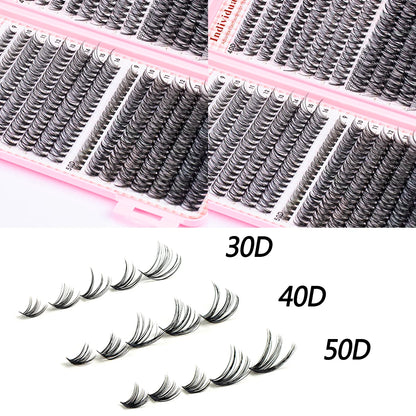 Lash Extension Kit DIY 640pcs/590pcs Mix Curl Individual Lashes Kit with Lash Bond and Seal, remove, Lash Tweezers