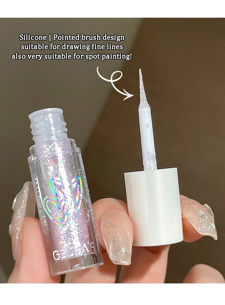 Liquid Glitter Eyeshadow Diamond Shiny Silver Eye Liners Waterproof Flash Sequins Gel Lying Silkworm Brightening Makeup Tools