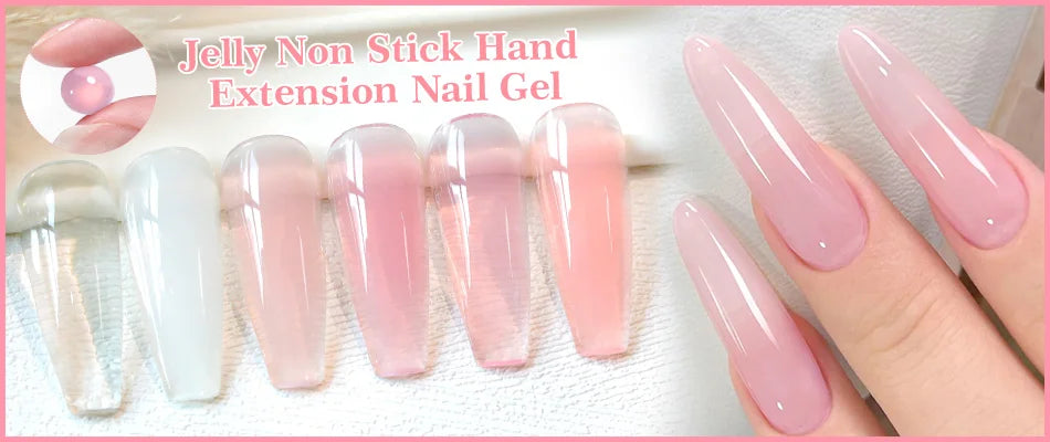 BORN PRETTY 15/10ML 6 IN 1 Nail Glue Gel for Acrylic Nails Soak off Base Gel Top Coat UV Extension Nail Gel False Nail Tips Gel