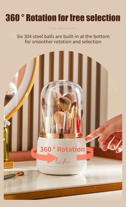 360° Rotating Makeup Organizer Makeup Brush Holder Cosmetic Storage Box Makeup Storage Organizer Lipstick Eyebrow Pencil Case