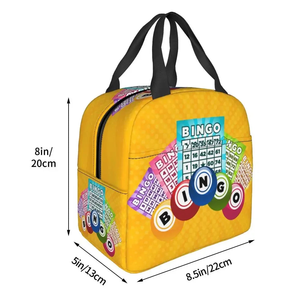 Hot Game Bingo Lunch Bag Leakproof Cooler Thermal Insulated Lunch Box For Women Kids School Beach Camping Travel Food Tote Bags