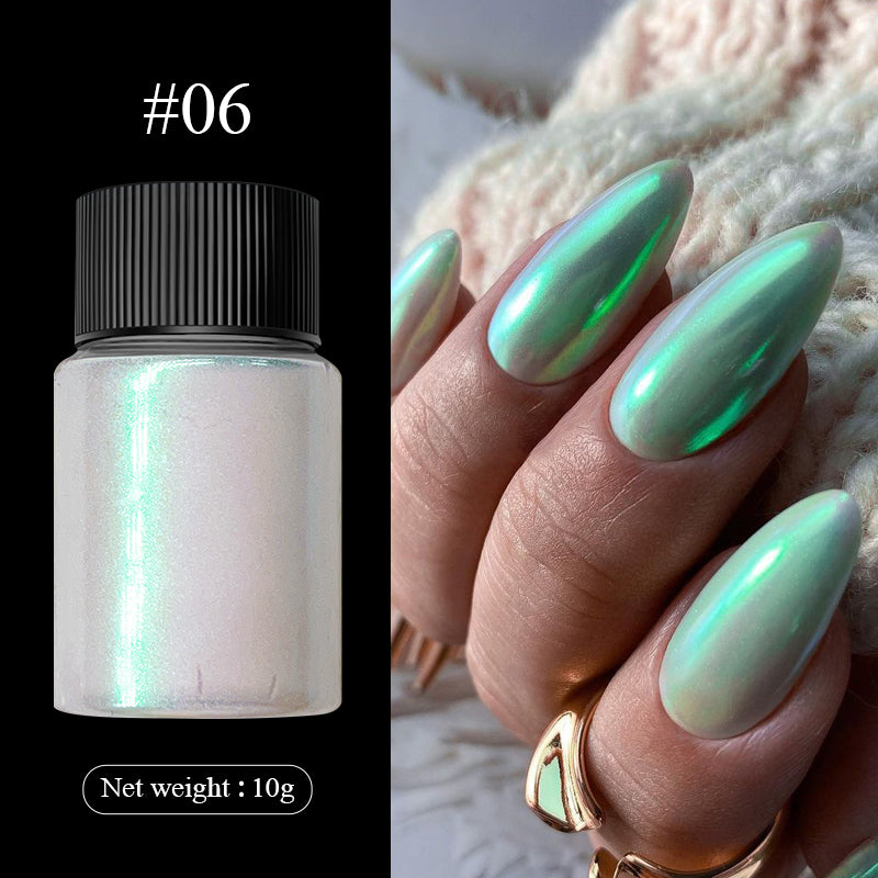 10g/Bottle Pearl Nail Powder  Nail Glitter Aurora Pigment Powder For  Chrome Manicure Nail Decoration