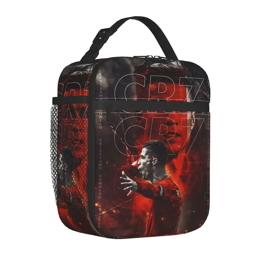 Cristiano Ronaldo Art CR7 Thermal Insulated Lunch Bag for Office Portable Food Container Bags Men Women Cooler Thermal Lunch Box