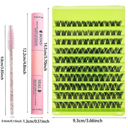 120 false eyelash set, including eyelash clusters, eye makeup tools, eyelash adhesives and sealants, and brushes