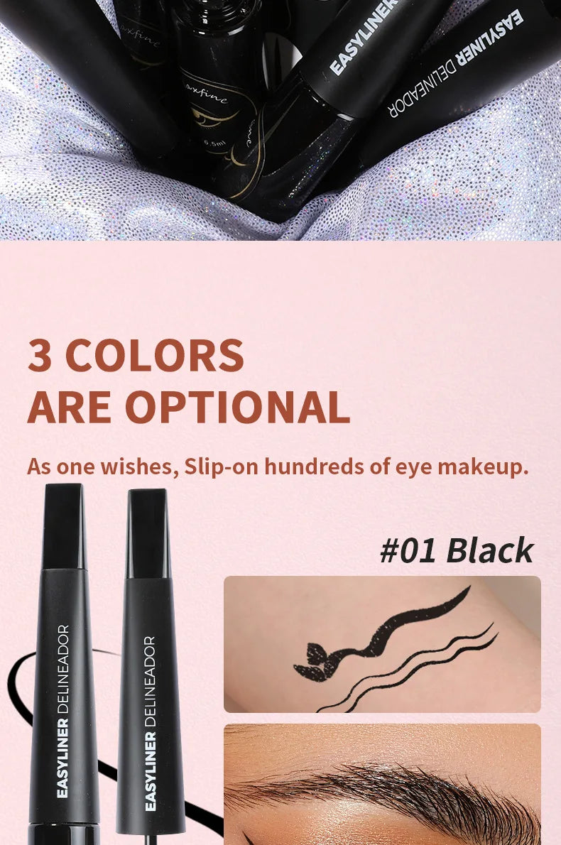 Matte Black Waterproof Liquid Eyeliner Pencil Sweatproof Quick Dry Easy To Wear High Pigment Brown Eye Liner Pen Eye Makeup Tool