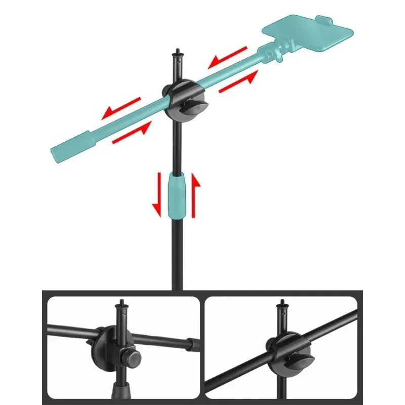 Horizontal Tripod for Phone Smartphone Table Overhead Tripe Stand for Mobile Cellphone Filming Photography Articulated Arm