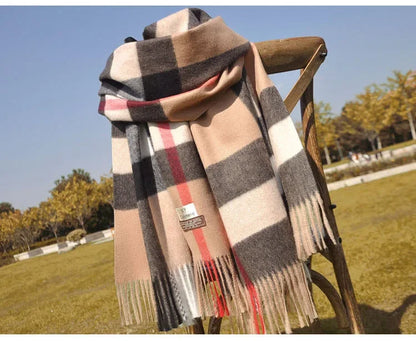 190*70cm Winter Scarf Women Classic Lattice Pashmina Scarf Soft Female Cashmere Scarves Shawls Wraps Handkerchief towel 2024