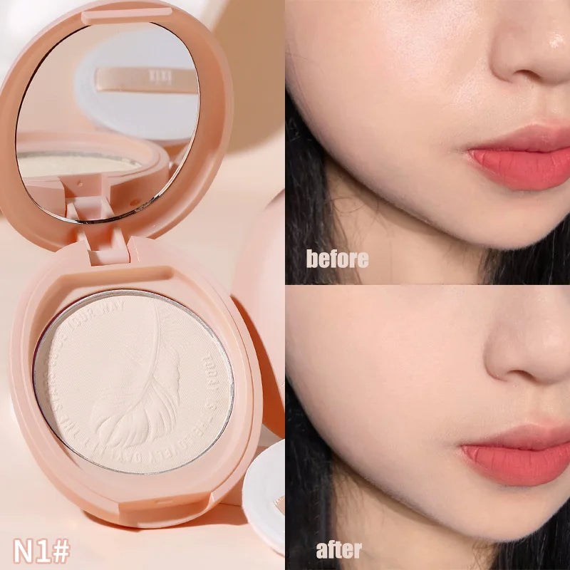 Face Powder Oil-control 24 Hours Long Lasting Waterproof Matte Pressed Powder Poreless Concealer Makeup Setting Compact Powder