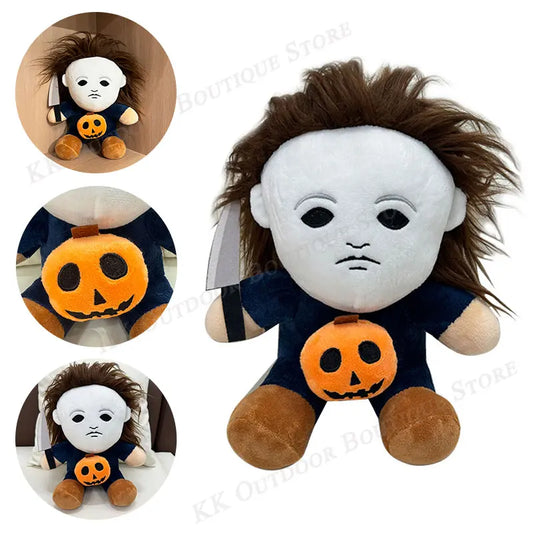 Michael Myers Plushie Doll Chucky Plush Halloween Demon King Animal Slippers Winter Warm Shoes Men Women's Indoor Kids Gifts