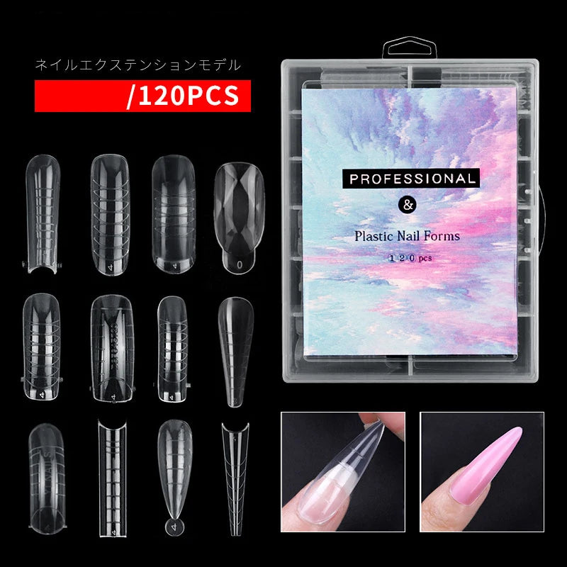 False Nail Tips Acrylic Fake Finger UV Gel Polish Quick Building Mold Sculpted Full Cover Nail Tips Manicures Tool Set