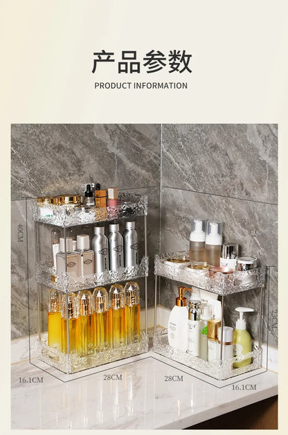 Acrylic Storage Organizer Shelf Of Bathroom Home Kitchen Makeup Skincare Shampoo Lipstick Tabletop Holder Cosmetic Desk Rack