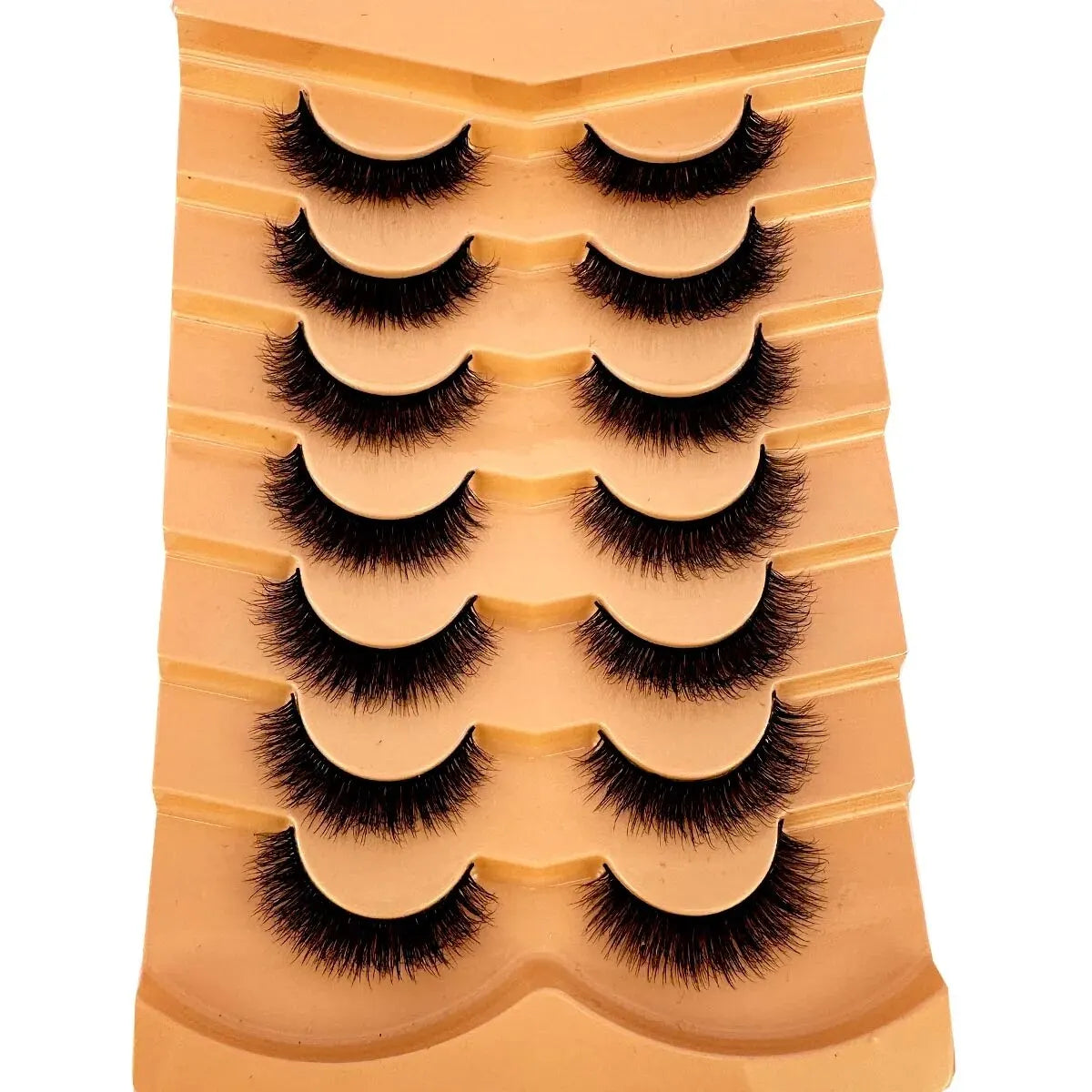 New 7 Pairs Lashes 3D Mink Fluffy Eyelashes Short Lasting Thick Wispy Natural Lashes Dramatic Volume Lashes Extension Thick Long