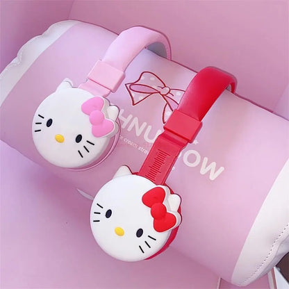 Hello Kitty Cute Bluetooth Headphone Wireless Headsets Anime Cartoon Stereo Headset Earphone With Mic Fashion Hottie Y2k Gifts