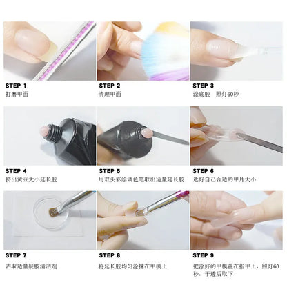 30ml Nail Extension Gel Nail Build Poly Nail Acrylic Gel UV LED Quick Extension of Crystal Model Painless Crystal Glue