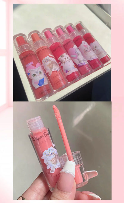 Liquid Lipstick Cute Cat Jelly Lip Glaze Moisturizing Lasting Sexy Red Mirror Lip Gloss Lip Tint Beauty Makeup Lip Care Oil