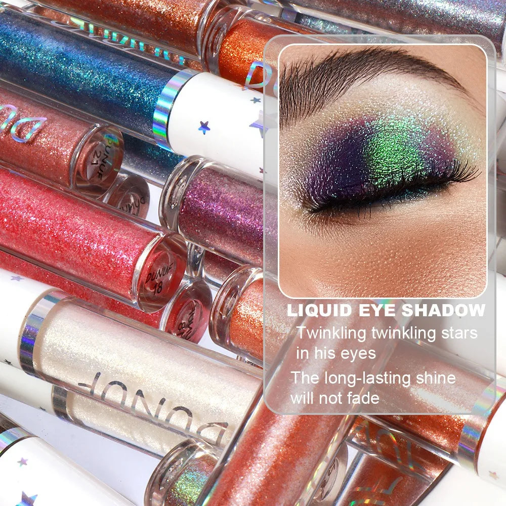 Metallic Liquid Eyeshadow Stick Brown Green Black High Gloss Pearlescent Glitter Eye Shadow Waterproof Stage Makeup Pigment