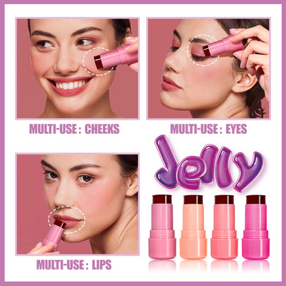 Jelly Gel Blush Moisturizing Lip Cheek Multi-use Balm Natural Rouge Tinted Blusher Stick Long Lasting Brighten Skin Makeup