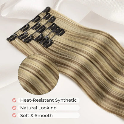 Clip In Hair Extensions Hair Extensions Thick Long Lace Weft Lightweight Synthetic Hairpieces For Women