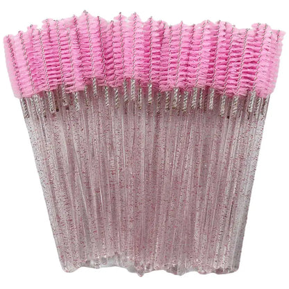 Disposable Crystal Eyelashes Brush Comb 50Pcs Eye Lashes Extension Mascara Wands Makeup Professional Makeup Beauty Tool