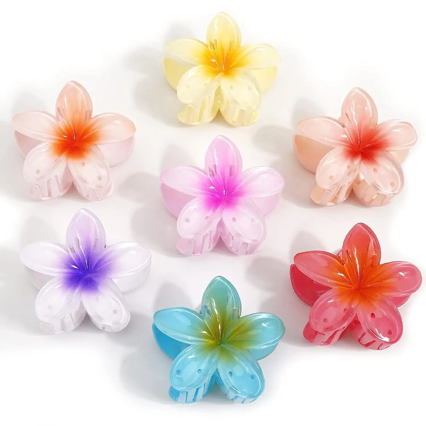 Hawaiian Flower Hair Claw Clips Large Claw for Thick/Thin Hairpins for Women Girls Barrettes Beach Summer Hair Accessories Gifts