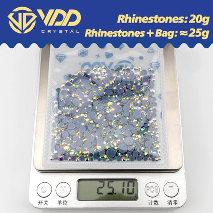 VDD Hotfix SS6-SS30 Mix Size Top Quality Glass Rhinestones Crystal Flatback Glitter Stones For Clothes Wedding Dress Decorations